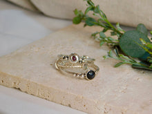 Load image into Gallery viewer, Labradorite and Sapphire Triple Sterling Silver Ring
