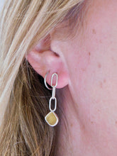 Load image into Gallery viewer, Yellow Sea Glass Sterling Silver Stud Dangles
