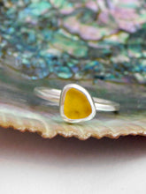 Load image into Gallery viewer, Ready To Wear Yellow Sea Glass Sterling Silver Stacking Ring
