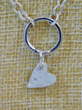 Load image into Gallery viewer, Hammered Heart Sterling Silver Charm
