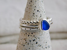 Load image into Gallery viewer, Ready To Wear Blue Sea Glass Stacking Ring

