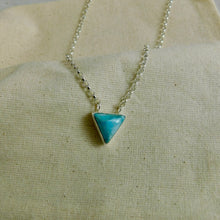 Load image into Gallery viewer, Turquoise Triangle Sterling Silver Necklace
