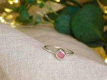 Load image into Gallery viewer, Ready To Wear Pink Sea Glass Sterling Silver Stacking Ring
