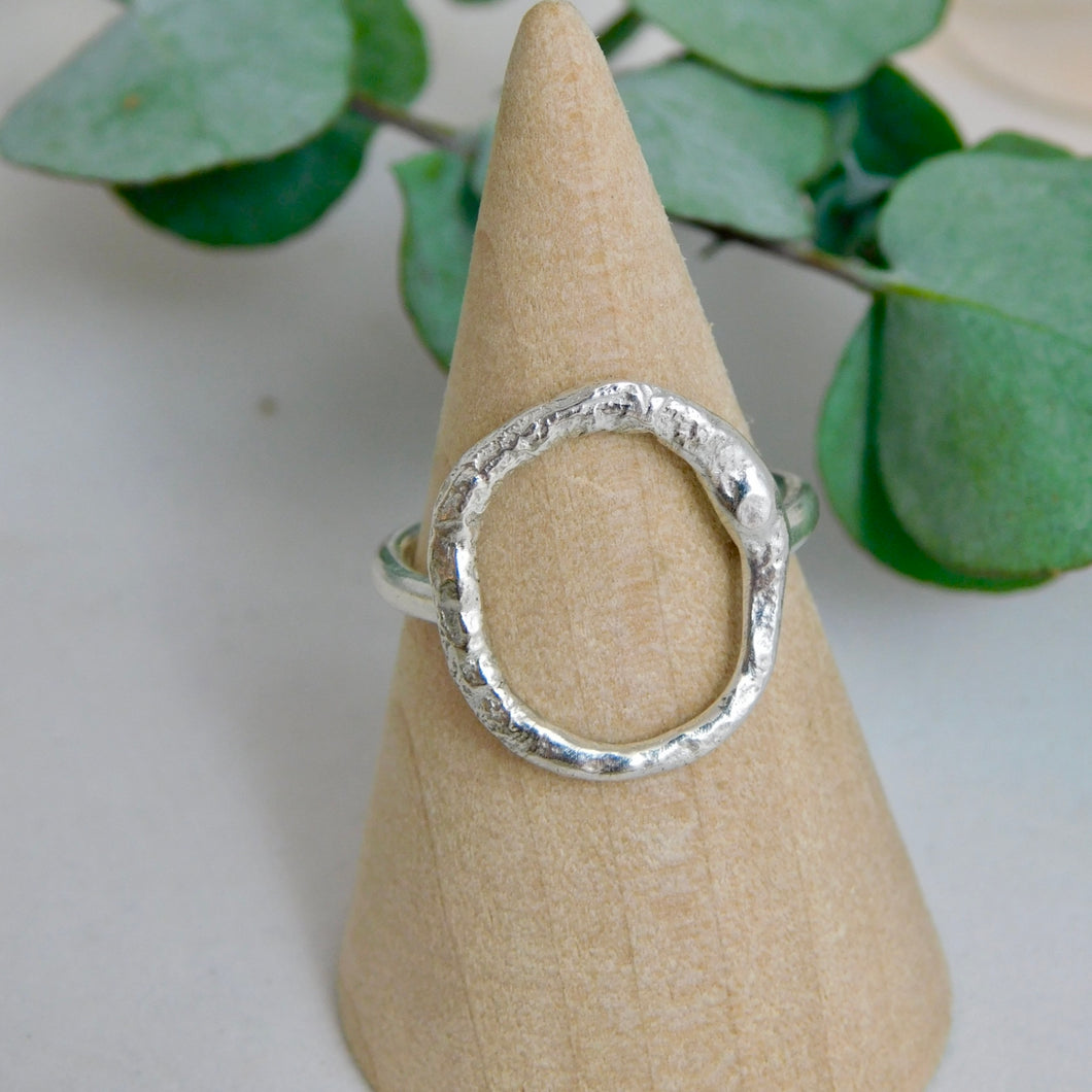 Molten Hoop Sterling Silver Ring