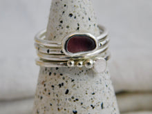 Load image into Gallery viewer, Ready To Wear Mauve Sea Glass Sterling Silver Stacking Ring
