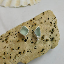 Load image into Gallery viewer, Sea Foam Sea Glass Sterling Silver Studs
