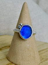 Load image into Gallery viewer, Bright Cobalt Sea Glass Sterling Silver Ring
