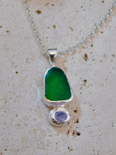 Load image into Gallery viewer, Green Sea Glass Sterling Silver Pendant
