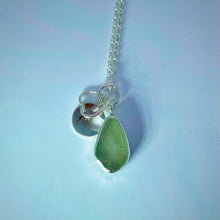 Load image into Gallery viewer, Made to Order Sea Glass And Sterling Silver Crescent Moon Personalised Pendant
