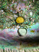 Load image into Gallery viewer, Yellow and Aqua Sea Glass Sterling Silver Pendant
