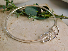 Load image into Gallery viewer, Chunky Molten Charm Sterling Silver Bangle
