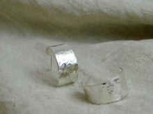 Load image into Gallery viewer, Hammered Sterling Silver Open Hoop Studs

