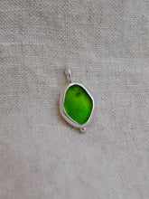 Load image into Gallery viewer, Olive Green Sea Glass Sterling Silver Charm
