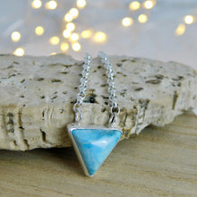 Load image into Gallery viewer, Turquoise Triangle Sterling Silver Necklace
