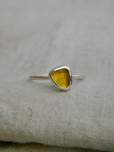 Load image into Gallery viewer, Ready To Wear Yellow Sea Glass Sterling Silver Stacking Ring
