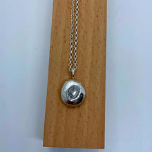 Load image into Gallery viewer, Heart Stamped Recycled Sterling Silver Pebble Pendant
