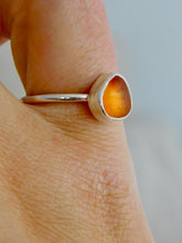 Load image into Gallery viewer, Ready To Wear Orange Sea Glass Sterling Silver Stacking Ring

