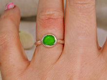 Load image into Gallery viewer, Green Sea Glass Sterling Silver Ring
