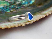 Load image into Gallery viewer, Ready To Wear Blue Sea Glass Stacking Ring
