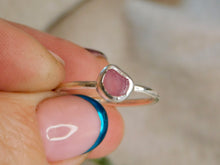Load image into Gallery viewer, Ready To Wear Pink Sea Glass Sterling Silver Stacking Ring

