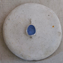 Load image into Gallery viewer, Cornflower Blue Sea Glass Sterling Silver Charm
