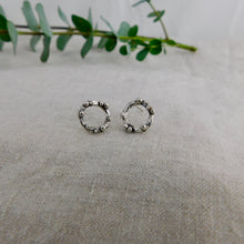 Load image into Gallery viewer, Large Sea Foam Circle Sterling Silver Studs
