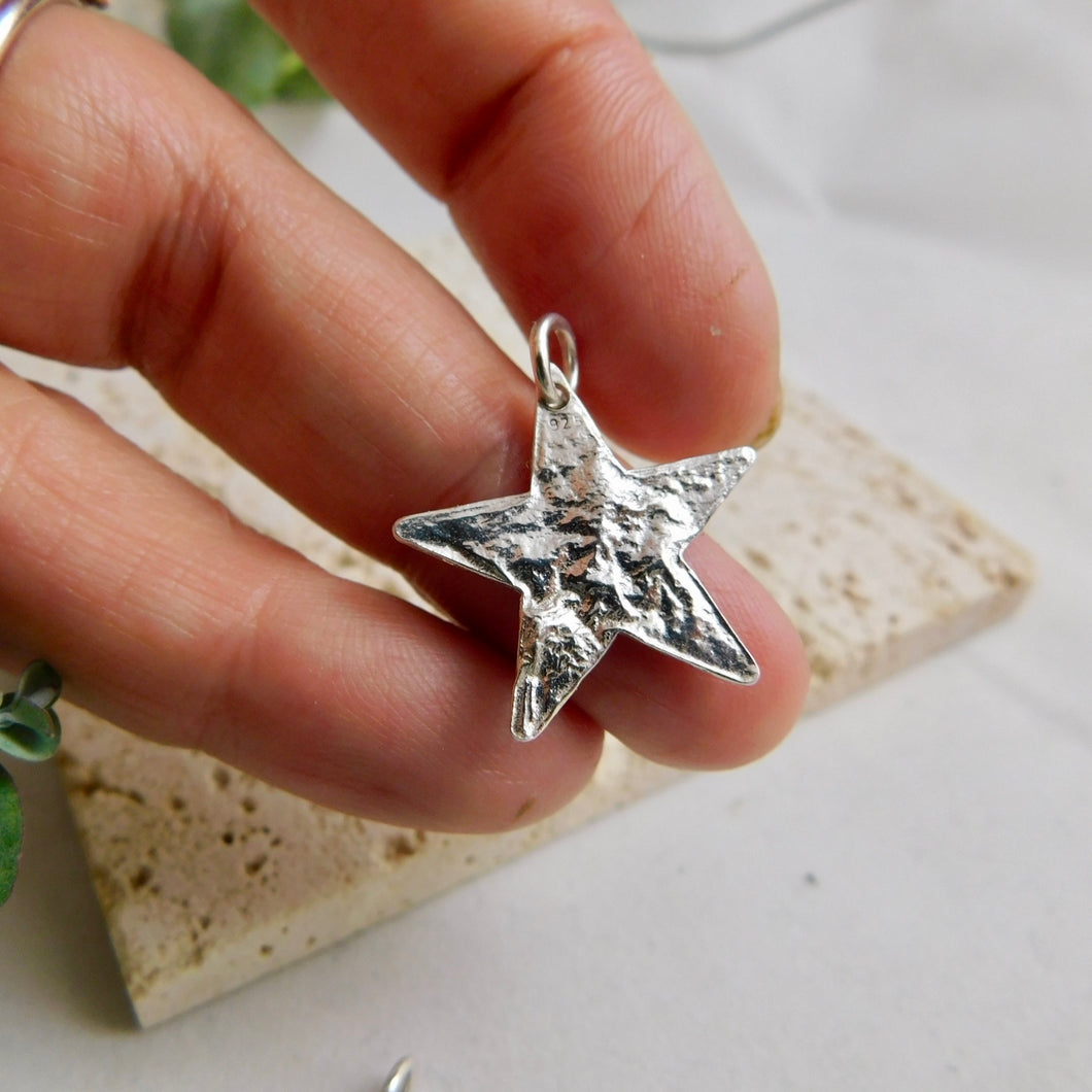 Abstract Star Sterling Silver Pendant