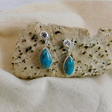 Load image into Gallery viewer, Turquoise Boho Sterling Silver Stud Dangles
