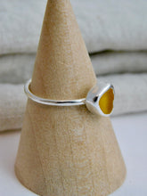 Load image into Gallery viewer, Ready To Wear Yellow Sea Glass Sterling Silver Stacking Ring
