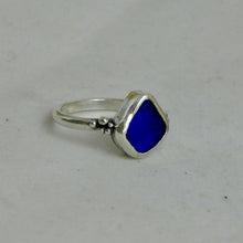 Load image into Gallery viewer, Cobalt Sea Glass Sterling Silver Ring
