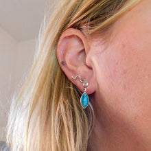 Load image into Gallery viewer, Turquoise Boho Sterling Silver Stud Dangles
