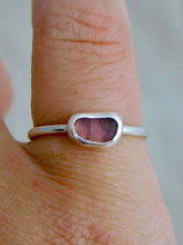Load image into Gallery viewer, Ready To Wear Mauve Sea Glass Sterling Silver Stacking Ring
