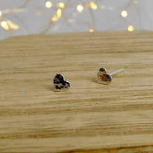 Load image into Gallery viewer, Hammered Heart Sterling Silver Studs
