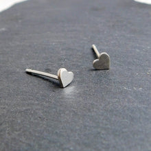 Load image into Gallery viewer, Shiny Heart Sterling Silver Studs
