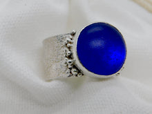 Load image into Gallery viewer, Made To Order Sea Glass Sea Foam Reticulated Sterling Silver Ring

