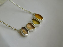 Load image into Gallery viewer, Warm Tones Sea Glass Sterling Silver Necklace
