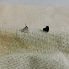 Load image into Gallery viewer, Shiny Heart Sterling Silver Studs
