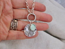 Load image into Gallery viewer, Aqua Sea Glass Sterling Silver Charm
