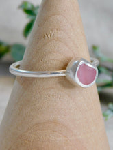 Load image into Gallery viewer, Ready To Wear Pink Sea Glass Sterling Silver Stacking Ring
