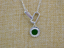 Load image into Gallery viewer, Olive Green Flower Sea Glass Sterling Silver Charm
