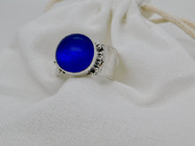 Load image into Gallery viewer, Made To Order Sea Glass Sea Foam Reticulated Sterling Silver Ring
