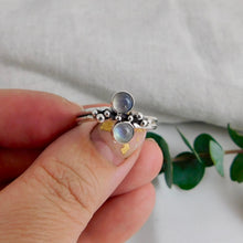 Load image into Gallery viewer, Labradorite and Moonstone Sea Foam Sterling Silver Ring
