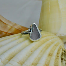 Load image into Gallery viewer, Super Rare Lilac Sea Glass Sterling Silver Ring
