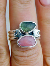 Load image into Gallery viewer, Rose Quartz and Kyanite Sterling Silver Ring
