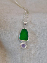 Load image into Gallery viewer, Green Sea Glass Sterling Silver Pendant
