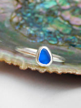 Load image into Gallery viewer, Ready To Wear Blue Sea Glass Stacking Ring
