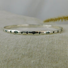 Load image into Gallery viewer, Made To Order Aztec Stamped Sterling Silver Bangle
