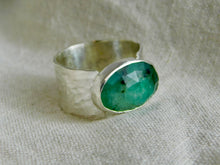 Load image into Gallery viewer, Statement Emerald Sterling Silver Ring
