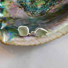 Load image into Gallery viewer, Sea Foam Sea Glass Sterling Silver Studs
