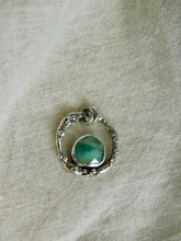 Load image into Gallery viewer, Emerald Sterling Silver Molten Hoop Pendant
